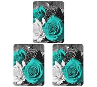 3 Pack Car Air Freshener Hanging Incense Chips Automotive Scented Hanging Sheets for Car Home Auto Interior Decor，Black White Teal Gray Rose Flowers