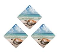 3 Pack Car Air Freshener Hanging Incense Chips Automotive Scented Hanging Sheets for Car Home Auto Interior Decor,Sea Turtle Starfish