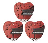 3 Pack Car Air Freshener Hanging Incense Chips Automotive Scented Hanging Sheets for Car Home Auto Interior Decor，Music Note Piano