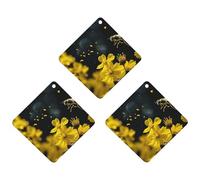 3 Pack Car Air Freshener Hanging Incense Chips Automotive Scented Hanging Sheets for Car Home Auto Interior Decor，Bees Flying over Flowers