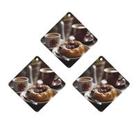 3 Pack Car Air Freshener Hanging Incense Chips Automotive Scented Hanging Sheets for Car Home Auto Interior Decorï¼ŒBread on White Plate