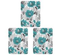 3 Pack Car Air Freshener Hanging Incense Chips Automotive Scented Hanging Sheets for Car Home Auto Interior Decor,Teal Grey And White Floral