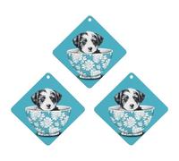 3 Pack Car Air Freshener Hanging Incense Chips Automotive Scented Hanging Sheets for Car Home Auto Interior Decor，Puppy in Cup