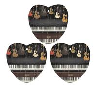 3 Pack Car Air Freshener Hanging Incense Chips Automotive Scented Hanging Sheets for Car Home Auto Interior Decor，Guitar Piano Pattern
