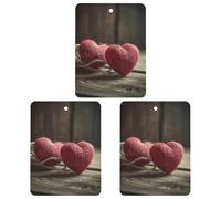 3 Pack Car Air Freshener Hanging Incense Chips Automotive Scented Hanging Sheets for Car Home Auto Interior Decor，Two Crocheted Hearts