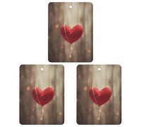 3 Pack Car Air Freshener Hanging Incense Chips Automotive Scented Hanging Sheets for Car Home Auto Interior Decor,Heart Shape on Rope