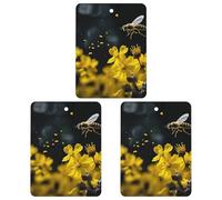 3 Pack Car Air Freshener Hanging Incense Chips Automotive Scented Hanging Sheets for Car Home Auto Interior Decor，Bees Flying over Flowers