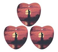 3 Pack Car Air Freshener Hanging Incense Chips Automotive Scented Hanging Sheets for Car Home Auto Interior Decorï¼ŒStatue of Liberty Silhouette