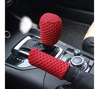 3 Pack Car Steering Wheel Cover Set Include Handbrake Cover Gear Shift Cover, Summer Anti Skid Mesh Wheel Sleeve Protector, Breathable Elastic Car Accessories for Women Men, Universal 38cm (red)