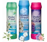 3-Pack Carpet Freshener & Odour Neutraliser - Shake & Fresh Powder in Fresh Linen, Lily Blossom & Floral Garden - 500g Each By Great British Home