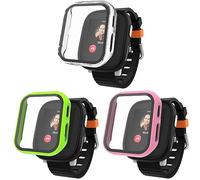 3 Pack Case Compatible with Xplora X6 Play with Screen Protector, Hard PC Overall Shockproof Bumper Cover Case for Xplora X6 Play Kids Smartwatch (Clear/Green/Pink)