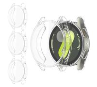 [3-Pack] Cases for Samsung Galaxy Watch 7 Screen Protector, All-around TPU Case with Protective Film, Full Protection Bumper Cover High Sensitivity (Clear+Clear+Clear, samsung watch 7 44mm)