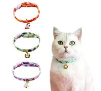 3 Pack Cat Collar Christmas Breakaway with Bell, Adjustable Cute Cat Collar with Anti-Choking Buckle, Snowman/Santa Claus/Christmas Wreath Accessory Cat Collar.