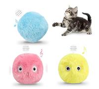 3 Pack Cat Interactive Plush Toy Balls, Lifelike Animal Chirping Sounds, Fun Catnip Toys for Indoor Cat & Dog Kitten & Puppy Exercise