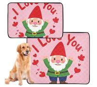 3 Pack Cat Pet Mat Washable Dog Rug Anti Slip Mat for Dogs for Car and Airplane 20x24in I Love Your Valentine Cartoon Dwarf3
