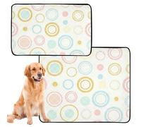 3 Pack Cat Pet Mat Washable Dog Rug Dog Anti Slip for Car Seat 20x24in Light Circle
