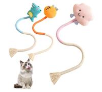 3-Pack Cat Toys for Indoor Cats & Kittens - Safe Sisal Teeth-Cleaning Chew with Premium Catnip for Bored Indoor Cats