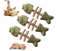 3 Pack Catnip Toys,Creative Fish Bone Cat Toy,Wooden Catnip Teeth Cleaning Stick, Natural Fishbone Cats Dental Toy, Durable Feline Tooth Care Tool,Fix Your Cat’s Dental Health