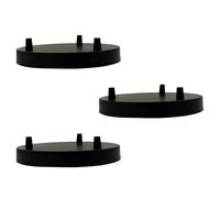 3 Pack Ceiling Rose 3 Outlet 20cm Black Vintage Metal Round Fitting Base