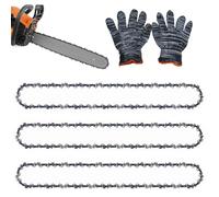 3 Pack Chainsaw Chain 3/8" LP Pitch, 56 Drive Links, 0.050" (1.3 mm) Gauge for 16" (40cm) Bar, Low-Kickback Chains Compatible with Husqvarna X-Cut S93G, Hyundai, Makita, Einhell and More