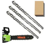 3 Pack Chainsaw Chain for 14 Inch (35cm) Bar, 3/8" LP 52 Drive Links .043" Gauge, Replacement Chain fits for Makita DUC353, Bosch AKE35-19S, Einhell, Husqvarna, Oregon and More