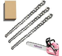 3 Pack Chainsaw Chain for 18 Inch (45cm) Bar, 3/8" LP 62 Drive Links .050" Gauge, Low-Kickback Replacement Saw Chain，Replacement Chain fits for Oregon, Bosch AKE 45 S, Husqvarna, Ryobi and More