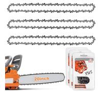 3-Pack Chainsaw Chain for 20 Inch Bar, 76 Drive Links .325" LP .058" Gauge | Replacement Low-Kickback Chain Compatible with Hyundai HYC6200X, Timberpro and Other Chainsaws