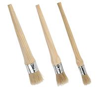3 Pack Chalk Paint Wax Brush Set Natural Bristle Round Paint Brush Wooden Handle Paint Wax Brush for Waxing Wood Furniture (20mm 25mm 30mm)