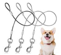3 Pack Chew Proof Dog Leash, Heavy Duty Long Line Metal Dog Lead Extension Non-Tangle Connect Leashes Work with Any Leash Collar Harness