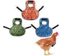 3-Pack Chicken Saddles for Hens, Adjustable Back Protector & Wing Vest for Rooster Mating, Durable Feather Pecking Recovery Apron for Hens, Ducks, Rabbits, Small Animals (Green, Blue, Orange)