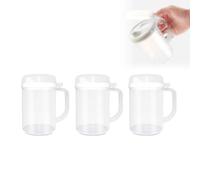 3-Pack Child Safe 650ml Pitchers with Secure Lids, Easy Pour Anti-Drip Spout Plastic Jugs for Water Milk Juice, Spill-Proof Containers for Children in Home Nursery or School
