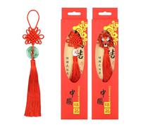 3 Pack Chinese Knot Lucky Pendant with Beijing Opera Face Bead Red Tassel Hanging Chinese Feng Shui Decor for Chinese New Year Wealth and Good Fortune Gift Home Office Car Decor Souvenir