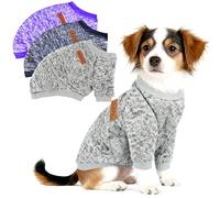 3 Pack Christmas Dog Sweaters for Small Dogs - Warm Fleece Unisex Puppy Sweater Outfit, Cute Cozy Thermal Winter Clothes for Small Breed Puppies & Cats