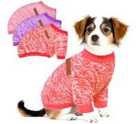 3 Pack Christmas Dog Sweaters for Small Dogs - Warm Fleece Unisex Puppy Sweater Outfit, Cute Cozy Thermal Winter Clothes for Small Breed Puppies & Cats