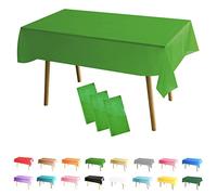 3 Pack Christmas Green Table Cloth Party Disposable Tablecloths, Dark Green Table Covers,137x274cm Rectangle Large Plastic Tablecloth Party for Picnic,Baby Shower,Xmas Party,Xmas Table Decorations