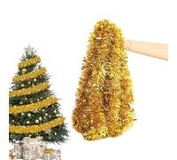 3 Pack Christmas Tinsel, Gold Christmas Decorations for Tree, Festive Garland for Mantels, Banisters and Stairs, 2 Metre Long Gold Tinsel with Premium Shine