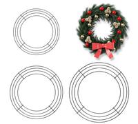 3 Pack Christmas Wire Wreath Rings, Metal Wire Wreath Frame Making Ring Wire Wreath Form Flower Wreath Frames Crafting Wreath Base for DIY Floral Crafts Xmas Door/Wall Decor Wreath Making Supplies