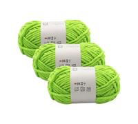 3 Pack Chunky Chenille Soft Yarn for Hand Knitting and Crochet,Bulky Thick Fluffy Plush Yarn for Beginners (55m,55g Each Skein) (Green)