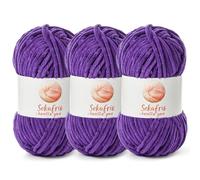 3 Pack Chunky Chenille Yarn for Crocheting, Baby Yarn for Crocheting Soft Blanket, 262.4 yds /10.5 oz Crochet Yarn, Bulky 5 Amigurumi Yarns, Fluffy Velvet Yarns for Knitting Crafts (3 Lilac)