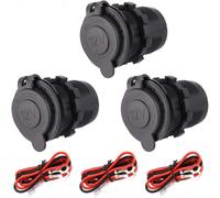 3 Pack Cigarette Lighter Socket, 12v Waterproof Plug For Car Motorcycle Marine