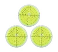 3 Pack Circular Bubble Level 66mm with Degree Mark for Precision Measuring, Fluorescent Yellow-Green PMMA Spirit Level for Picture Frames, Murals, Cameras and Woodworking
