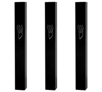 3-Pack - Classic Black Aluminum Mezuzah Case for 4"/10cm Mezuzah Scroll (with Nail), Easy Peel and Stick, Embedded Black Shin (Scroll Not Included) - Weather Proof Case - Door Mezuzah Made In Israel
