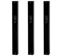 3-Pack - Classic Black Aluminum Mezuzah Case for 5"/12cm Mezuzah Scroll (with Nail), Easy Peel and Stick, Embedded Black Shin (Scroll Not Included) - Weather Proof Case - Door Mezuzah Made In Israel