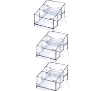 3 Pack Clear Acrylic Business Card Holder,3 Tier Premium Acrylic Clear Business Card Holder Stand for Desk Fits 150 Business Cards