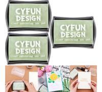 3 Pack Clear Embossing Ink Pad for Stamping & Scrapbooking - Slow-Drying Crisp Ink, Raised Durable Surface for All Stamp Sizes | Long-Lasting Inkpads for Rubber Stamps Arts & Crafts Supplies