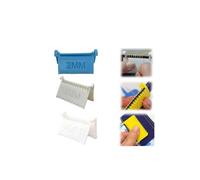3 Pack Clip-On Sewing Gauge Ruler Edge Stitch Guide for Hand Sewing Quilting Template with 2mm 3mm 4mm Spacing for Precise Hemming Embroidery Patchwork (Blue+white 3mm+white 4mm 3pcs)