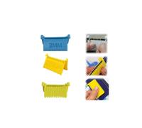 3 Pack Clip-On Sewing Gauge Ruler Edge Stitch Guide for Hand Sewing Quilting Template with 2mm 3mm 4mm Spacing for Precise Hemming Embroidery Patchwork (Blue+yellow 3mm+yellow 4mm 3pcs)
