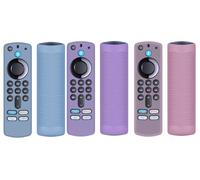 (3 Pack) CLVIZCXOM Silicone Remote Cover Fit for s-tick 3rd Gen with Alexa Voice Remote 4K, F-ire TV Cover, Anti Slip Shockproof Silicone Protective Case(Glow Navy Blue + Glow Purple + Glow Pink)