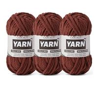 3 Pack Coffee Fluffy Chunky Chenille Crochet Yarn, Baby Yarn for Crocheting Soft Blanket, Bulky Velvet Yarn (100g/54.8yds Each), Plush Amigurumi Yarn for Knitting Crafts, Scarves, Puzzle