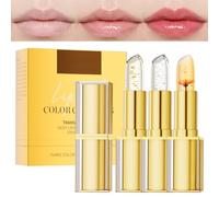 3-Pack Colour Changing Lipstick,PH Adjusting Lip Tint,Temperature Reactive Lipstick,Moisturising Long-Lasting Gloss with Hydrating Shine,Smooth Gloss for All Skin Types,Gold Foil Packaging